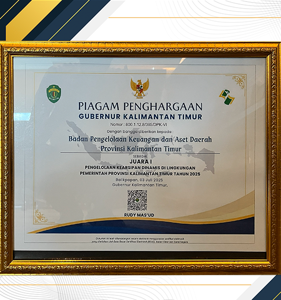 Juara 1 Pengelolaan Kearsipan Dinamis Di Lingkungan Pemerintah Provinsi Kalimantan Timur Tahun 2025